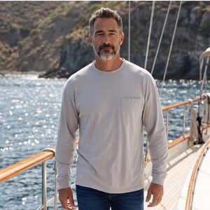 Simms Fishing Mens XL Gray 3XDRY Long Sleeve Pocket T-Shirt Performance Tee